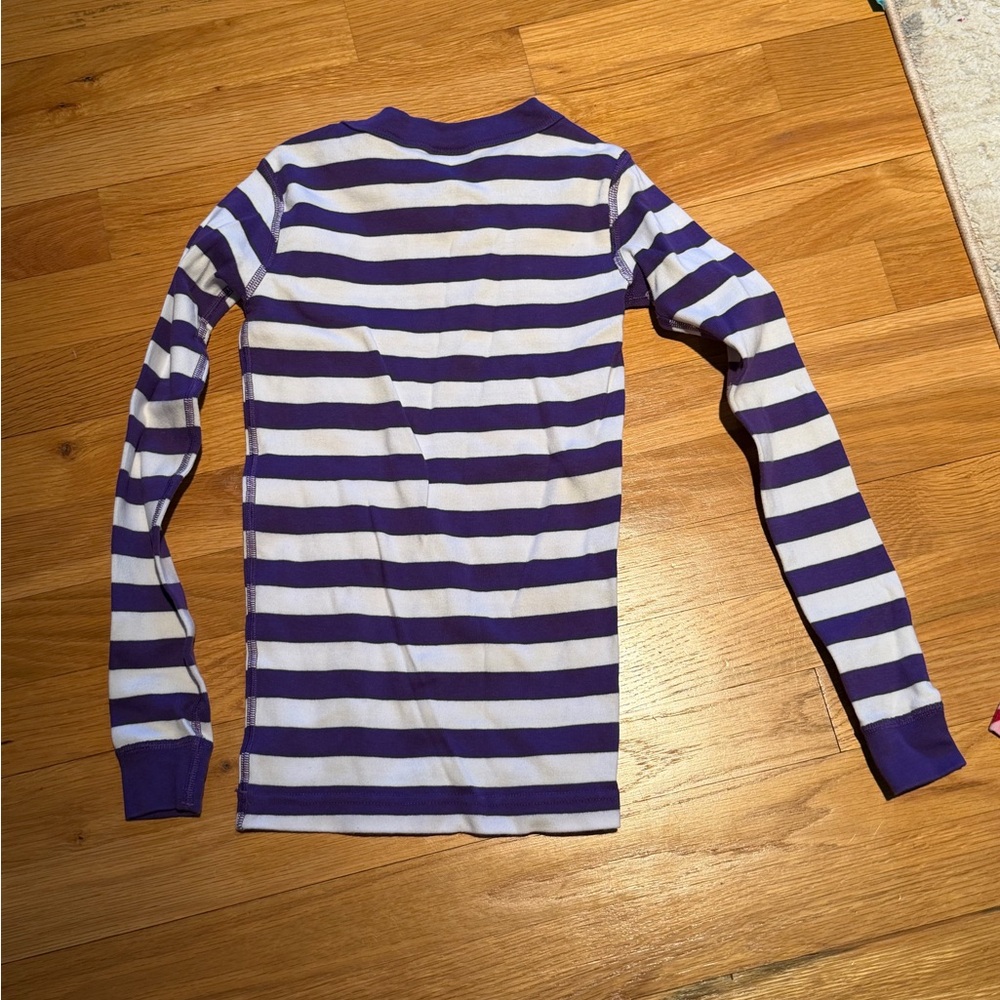 Striped Purple and White Kids Pajamas - Picture 6 of 6